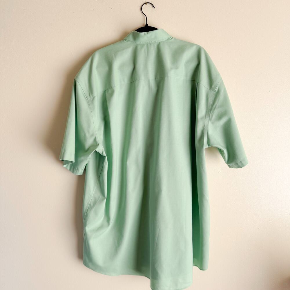 Cutter & Buck Green Easy Care Short Sleeve Casual Button Down Shirt 2XT Tall - Picture 7 of 9